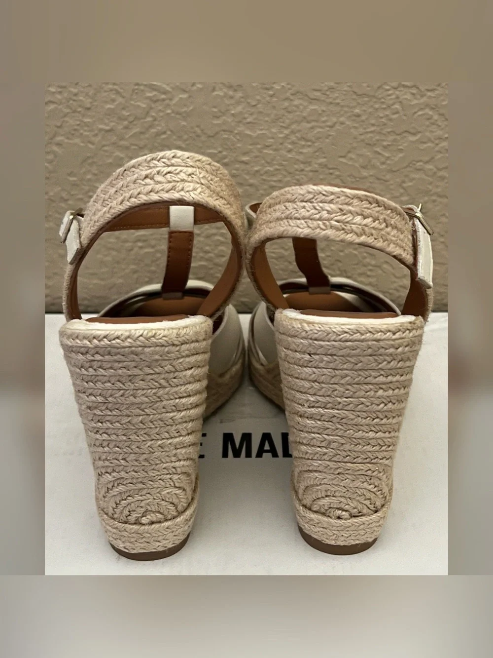 Steve Madden Thelma Bone Leather Wedge Heel Sandals Size-9.5